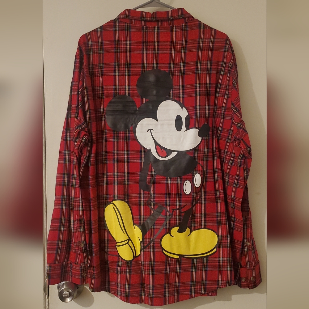 Cakeworthy Flannel Mickey Mouse unisex button up shirt 2XL Retired